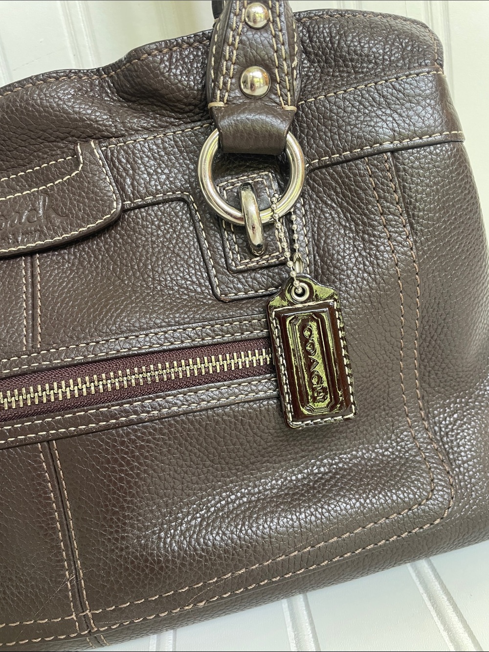 Coach Vintage Y2K Penelope Chocolate Brown Pebbled Leather bag - Picture 2 of 16